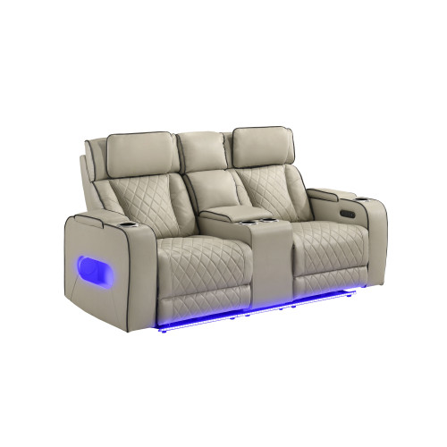 Regal Leather-gel Power Loveseat Cream Regal Leather-gel Power Loveseat Cream